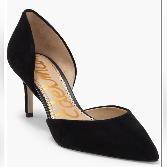 Sam Edelman Jaina Black Suede D’Orsay Pumps - Picture 1 of 7